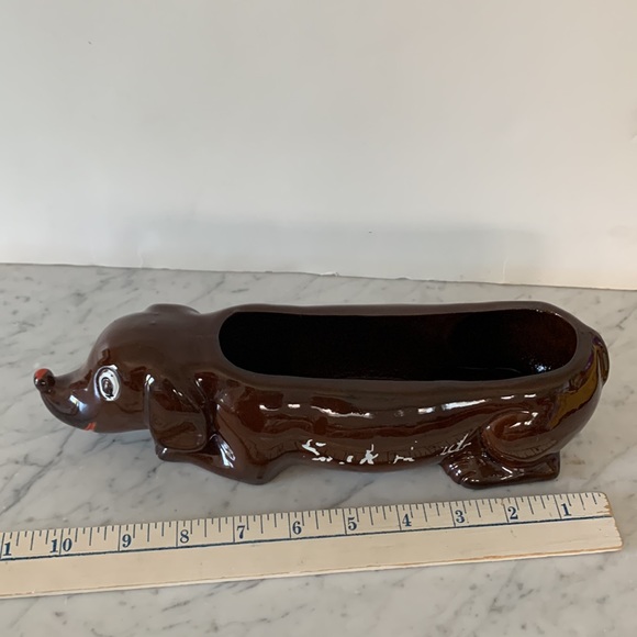 Mid Century Modern Dachshund Pottery Planter Japan 11 x 3 - Picture 6 of 7